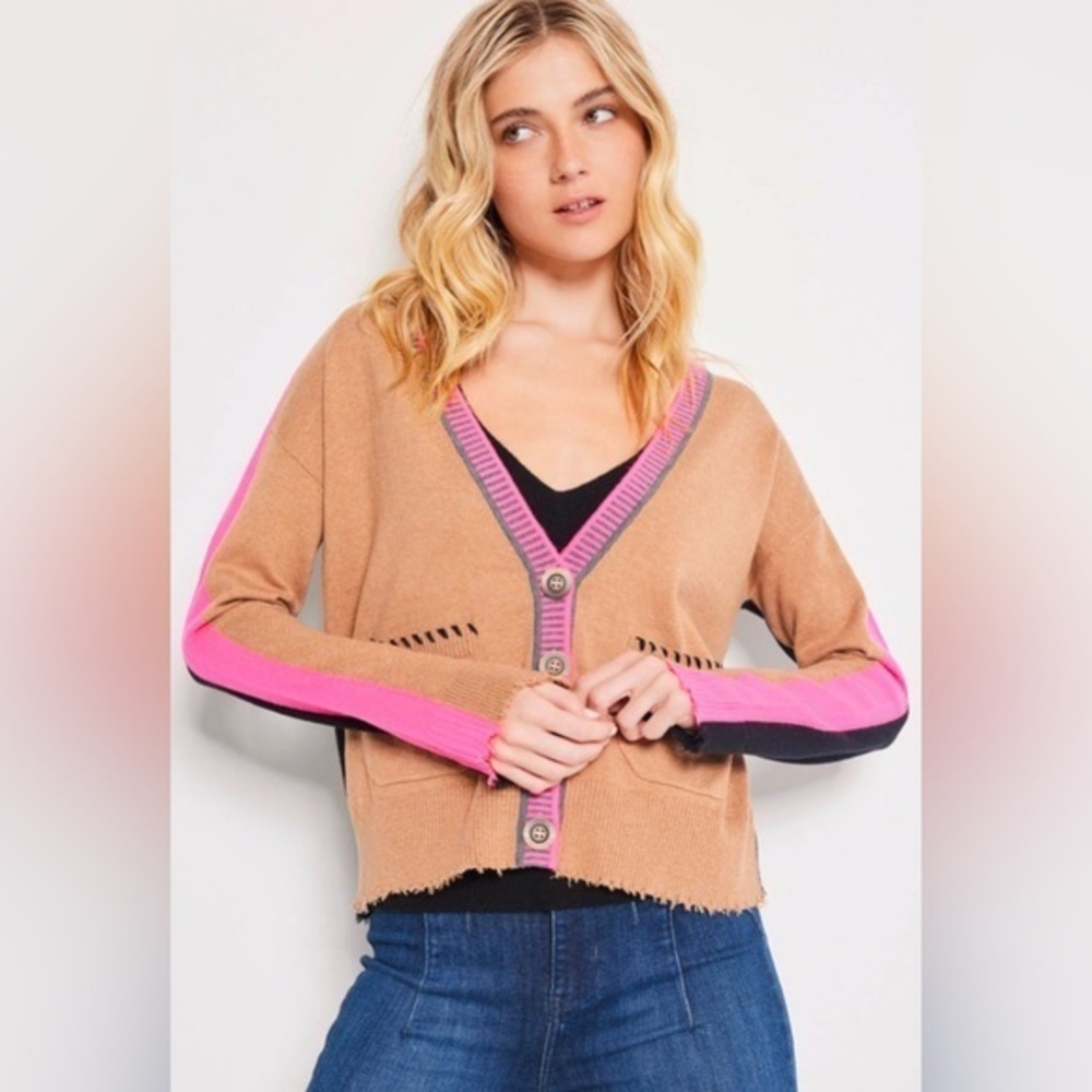 NWT! Lisa Todd Size S • Pocket Pleaser Cotton Cashmere Cardigan Sweater Jumper.